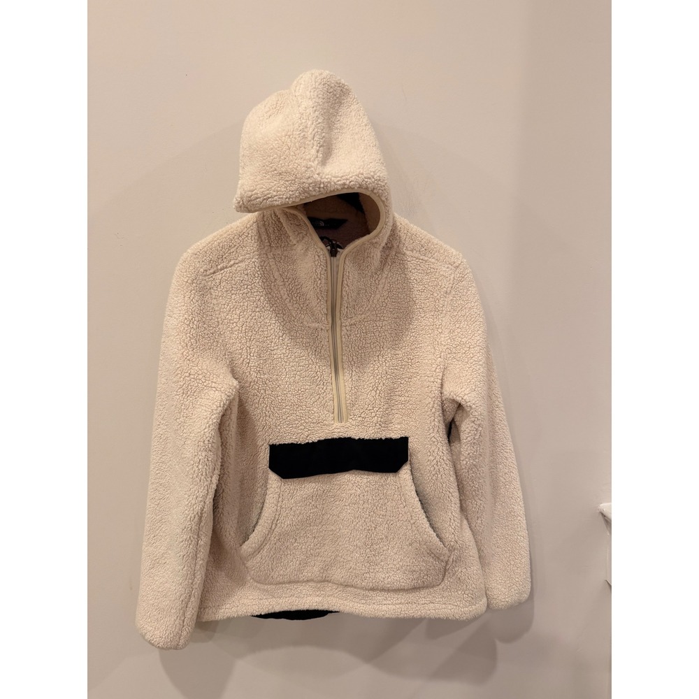 The North Face Campshire 2.0 Sherpa Fleece Quarter Zip Hoodie Cream Womens
